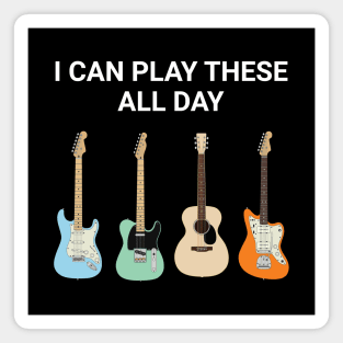 I Can Play These All Day Guitar Collection Magnet